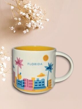 Starbbucks You Are Here Collection Yellow-Interior Ceramic Coffee Mug